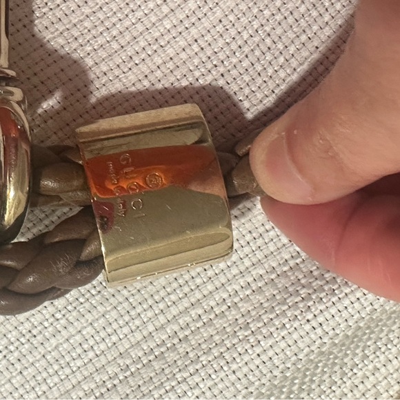 Large Brown Leather Tote Bag Gucci with signature hardware - Picture 9 of 16